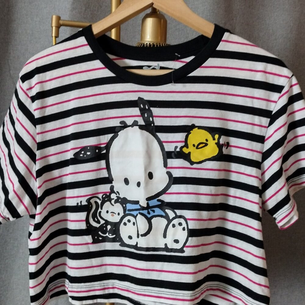 Pochacco by Sanrio Cropped T-Shirt – Women’s XL – Black/White/Pink Graphic - Picture 9 of 9